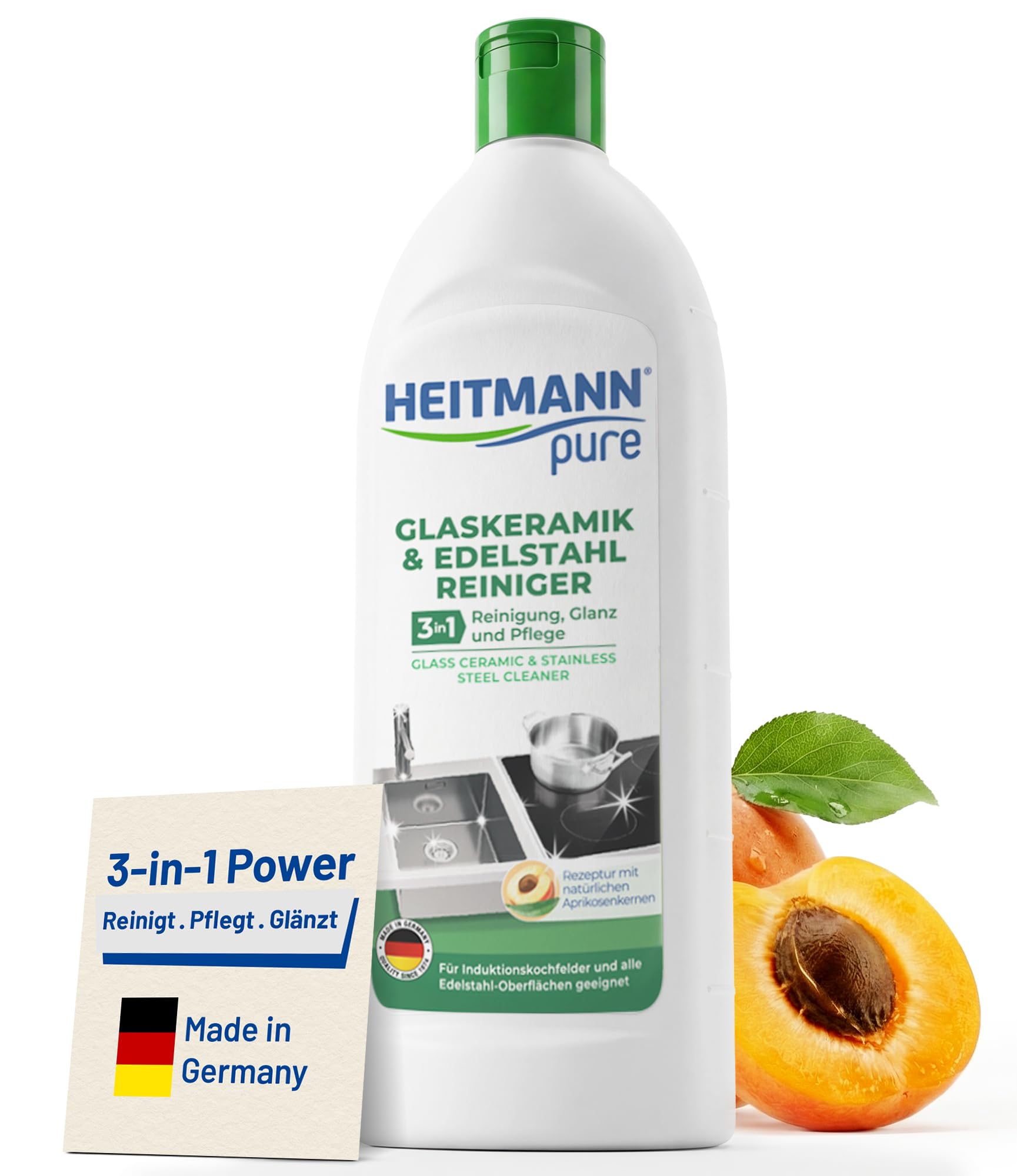 heitmann-pure-glaskeramik-edelstahlreiniger-250ml-3in1 image 1