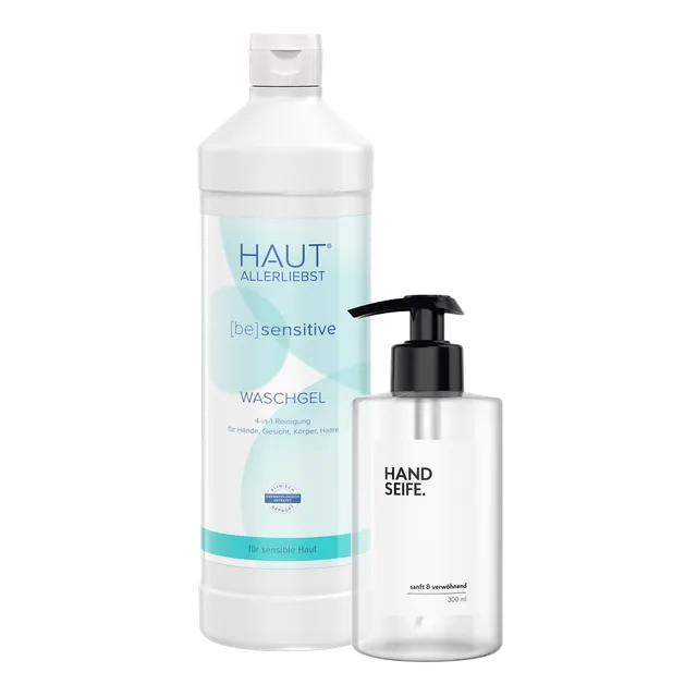 haka-4in1-waschgel-1-l-seifenspender-300-ml-lindenknospe image 1