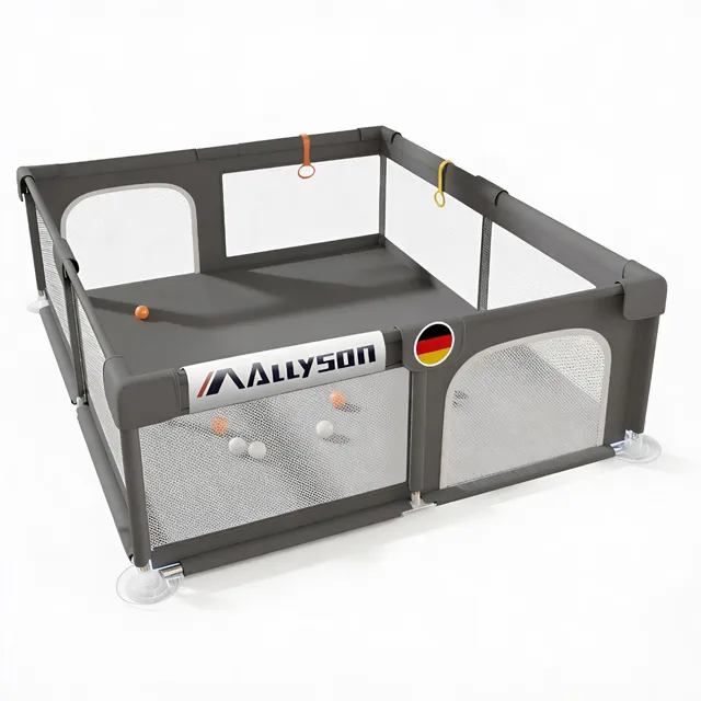 allyson-laufstall-laufgitter-baby-dunkelgrau-130x130-cm-matte image 1