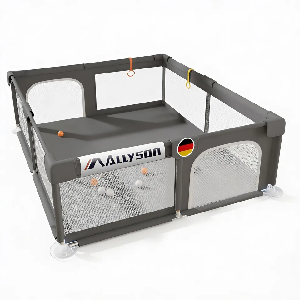 allyson-laufstall-laufgitter-baby-dunkelgrau-130x130-cm-matte image 1