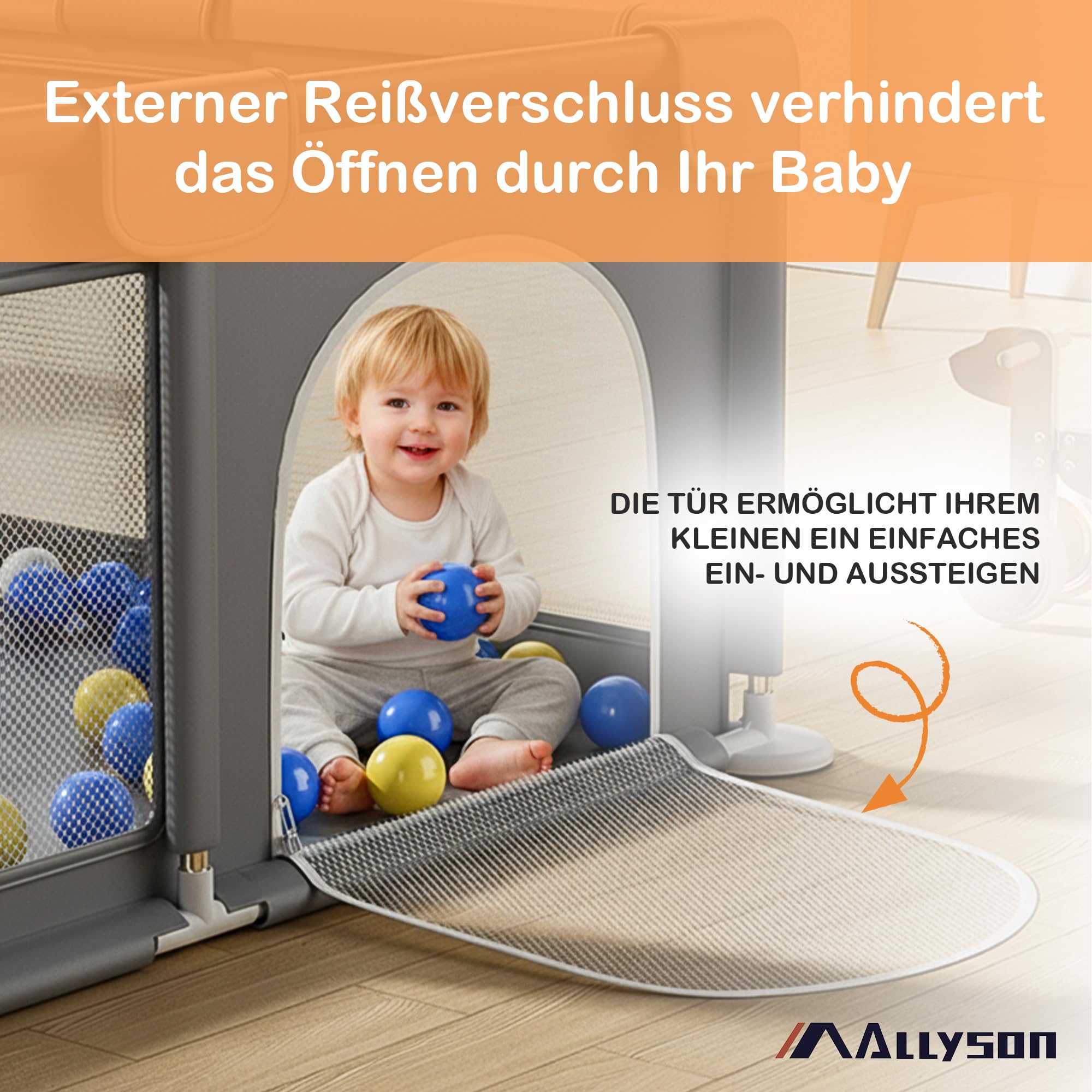 allyson-laufstall-laufgitter-baby-dunkelgrau-130x130-cm-matte image 6