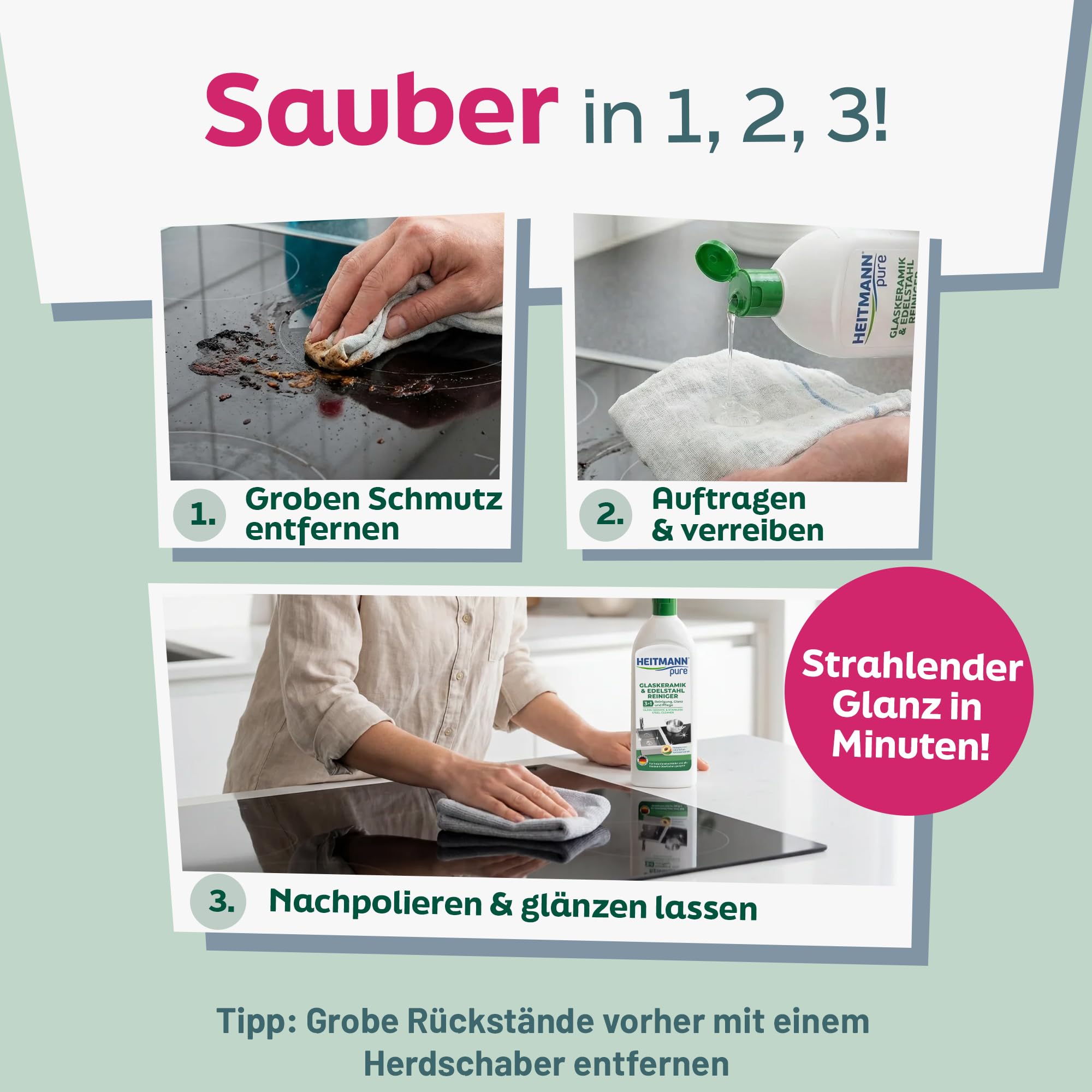 heitmann-pure-glaskeramik-edelstahlreiniger-250ml-3in1 image 5