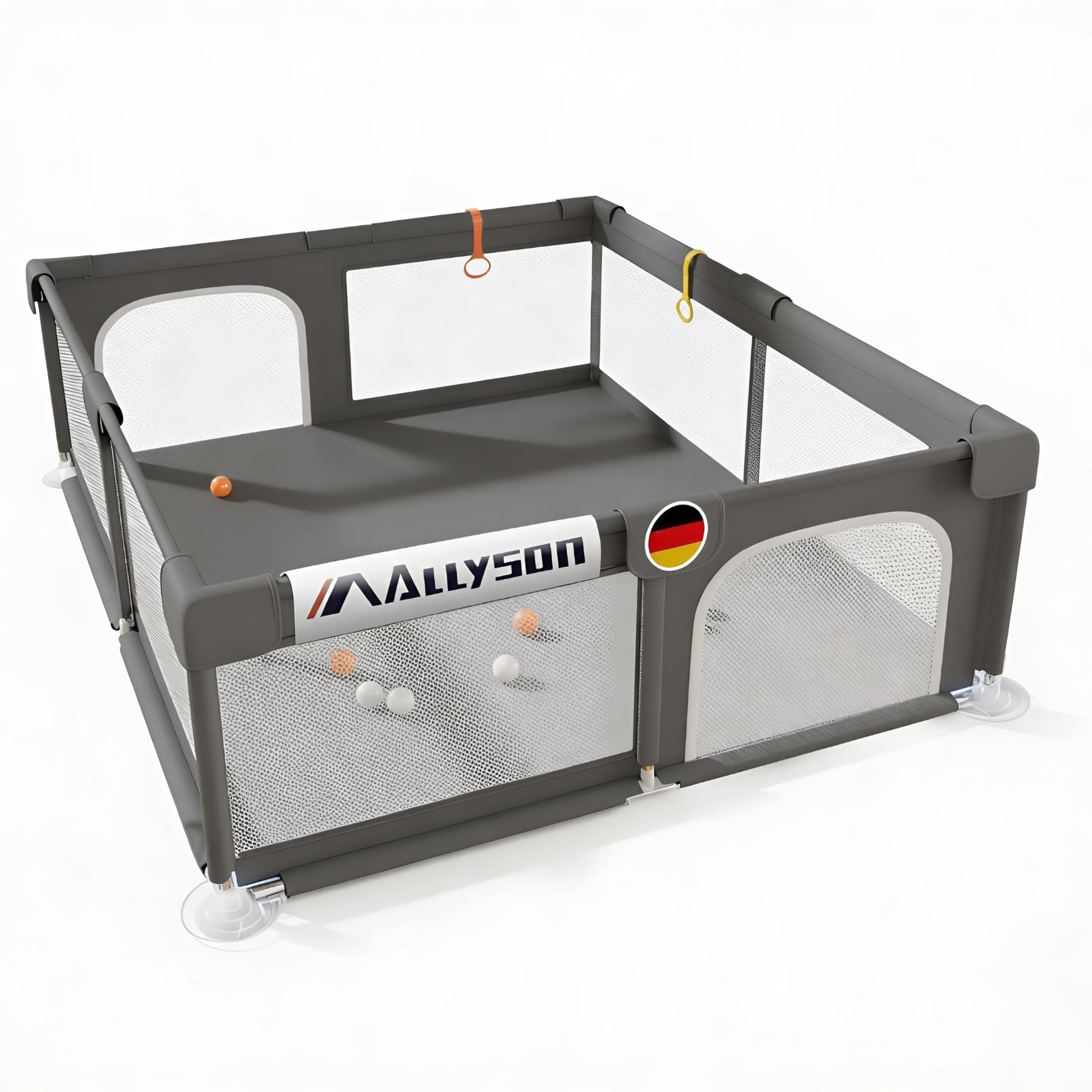 allyson-laufstall-laufgitter-baby-dunkelgrau-130x130-cm-matte image 1