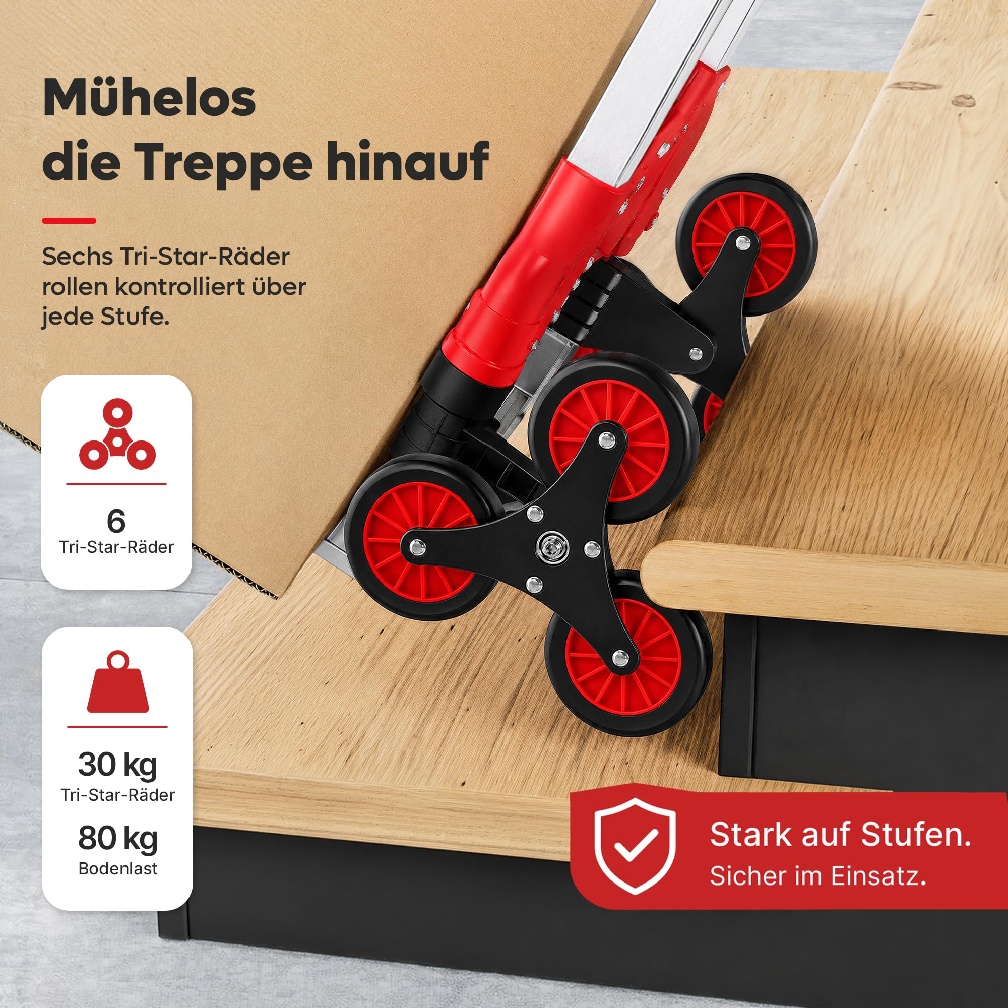 allyson-sackkarre-treppensteiger-klappbar-6-rad-rot-80kg image 2