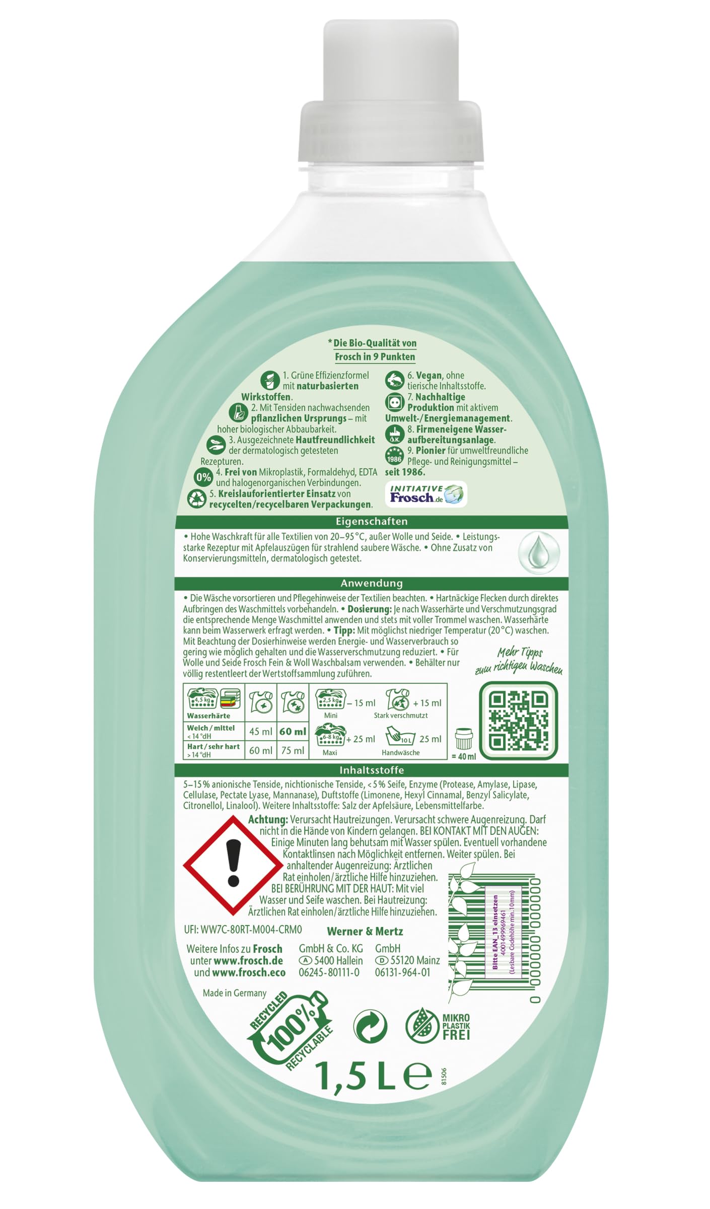 frosch-aloe-vera-sensitiv-waschmittel-1-5-l-hypoallergen image 2