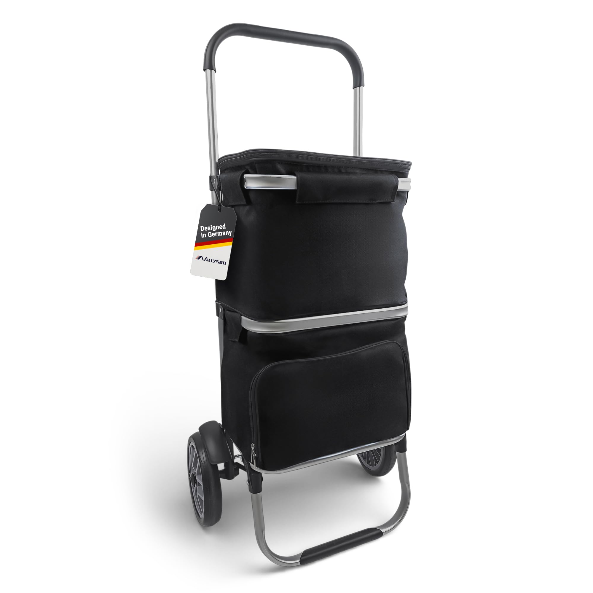 allyson-einkaufstrolley-50l-mit-k-hlfach-treppensteiger-schwarz image 8