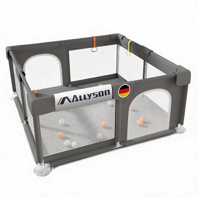 allyson-laufstall-laufgitter-baby-dunkelgrau-150x180-cm-matte image 1