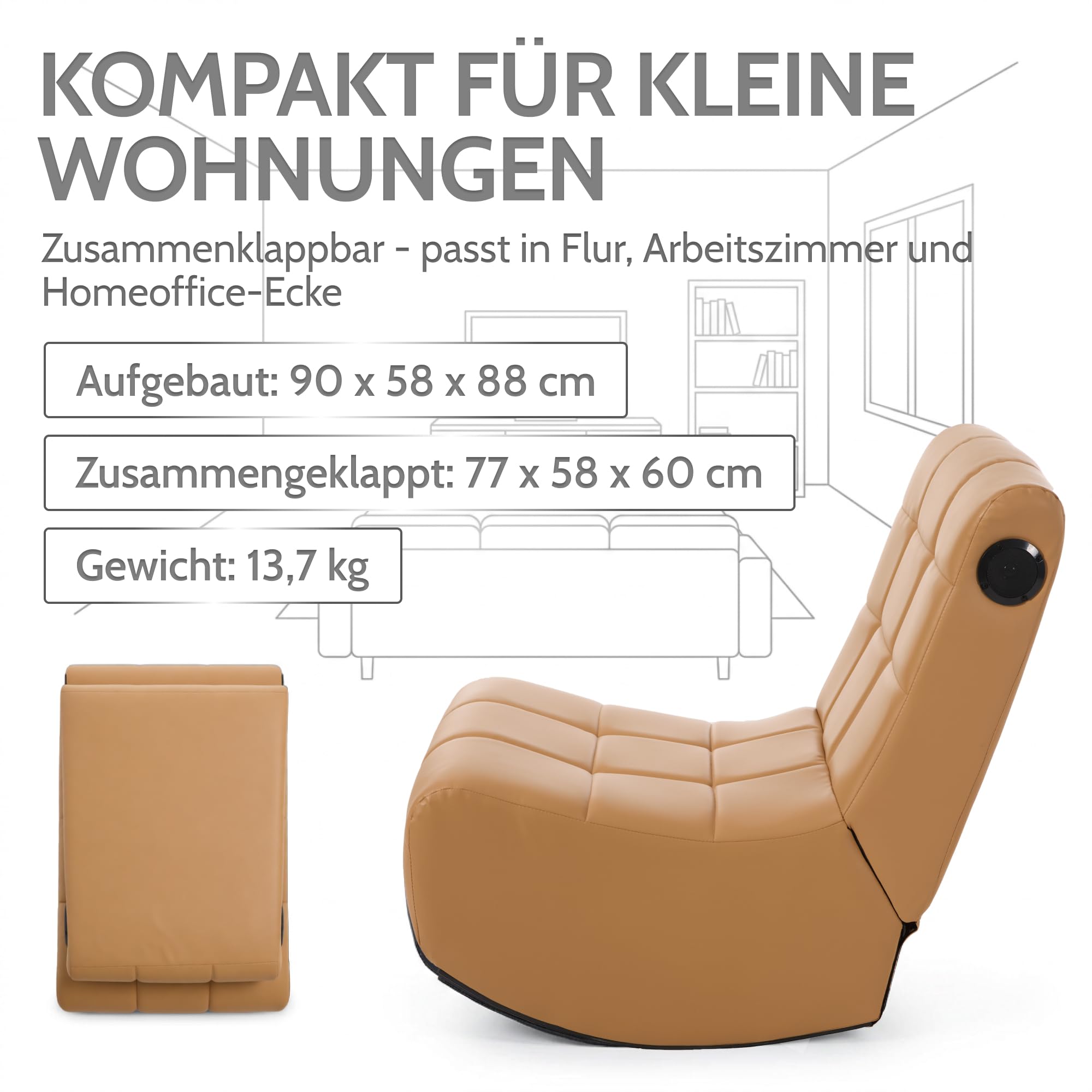 allyson-relaxsessel-lounge-fernsehsessel-khaki-bluetooth-usb image 6