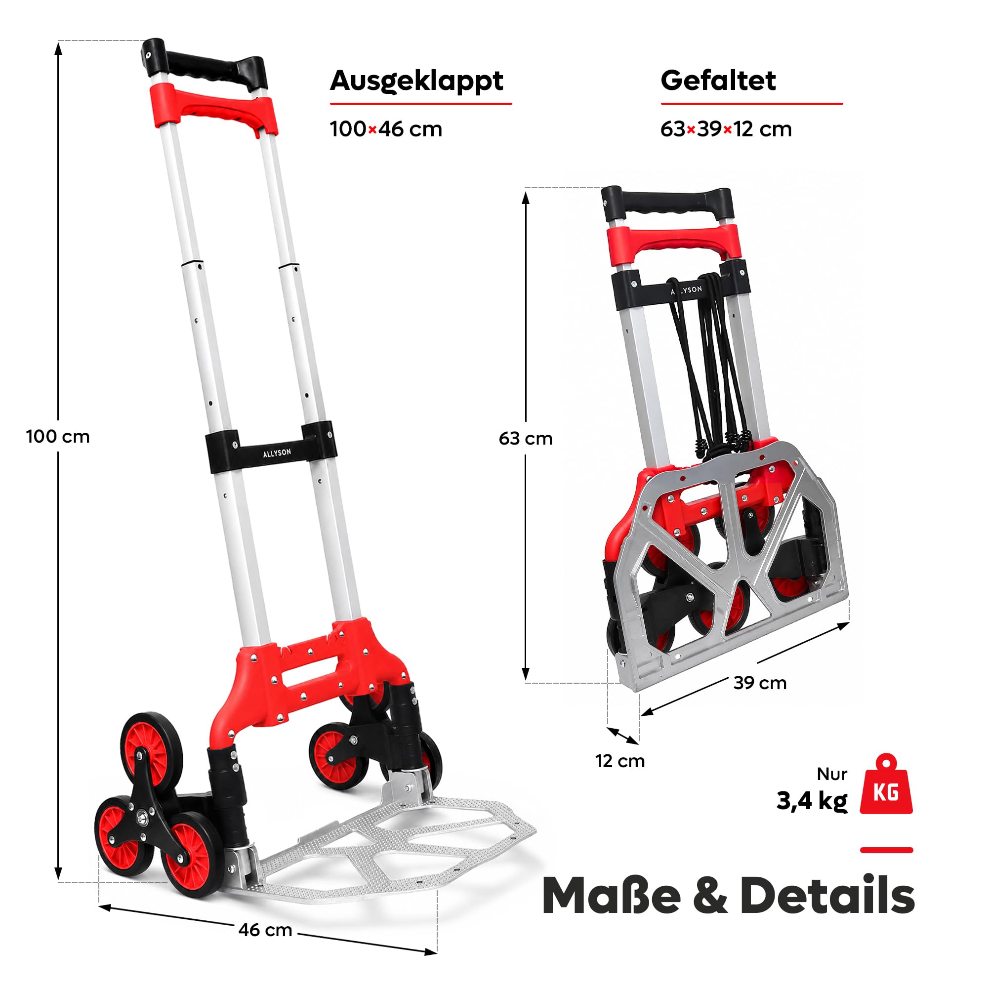 allyson-sackkarre-treppensteiger-klappbar-6-rad-rot-80kg image 6
