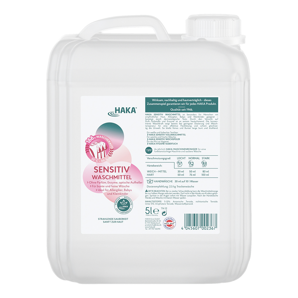 haka-sensitiv-waschmittel-5l-nachf-llkanister-166-wl-vegan image 1