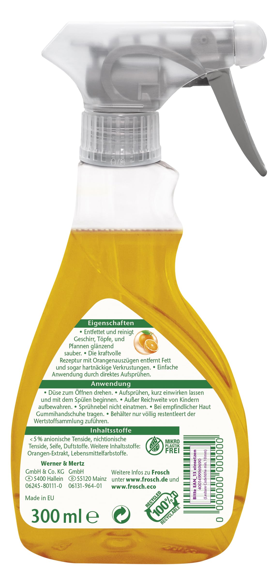 frosch-orange-sp-l-spray-300-ml-fettl-ser-f-r-geschirr image 2