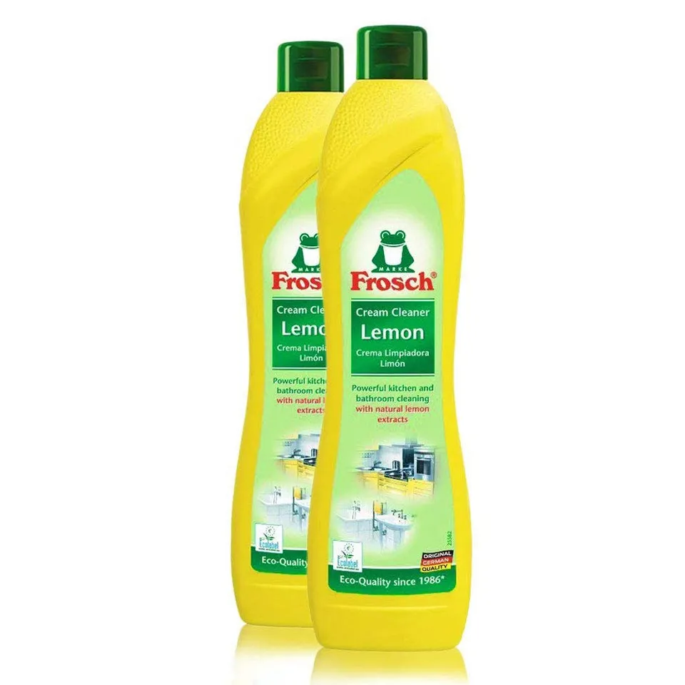 frosch-natur-lemon-topfreiniger-creme-scheuermilch-2x500ml-zitrone image 1