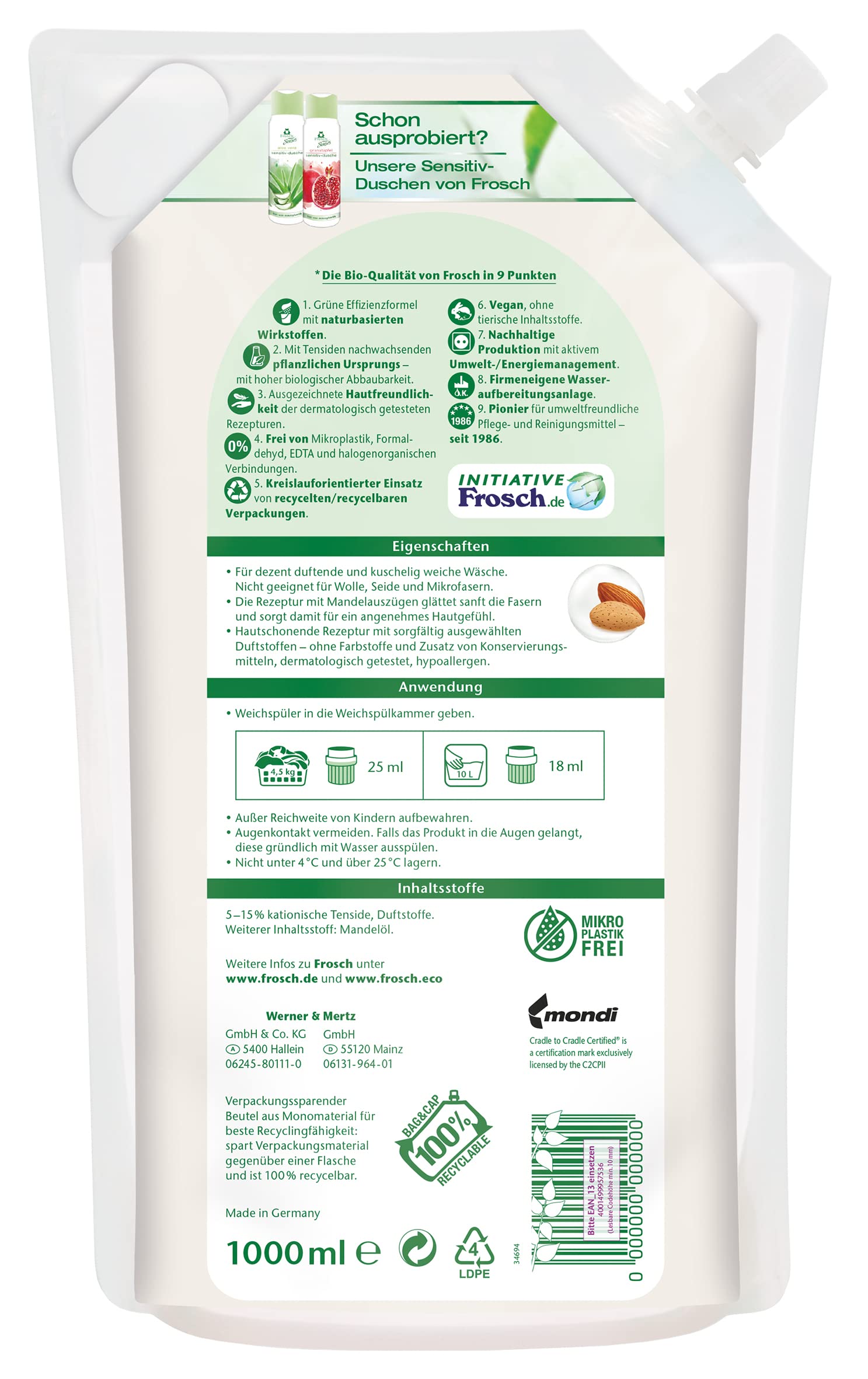 frosch-mandelmilch-sensitiv-weichsp-ler-1000-ml-40-wl-vegan image 2