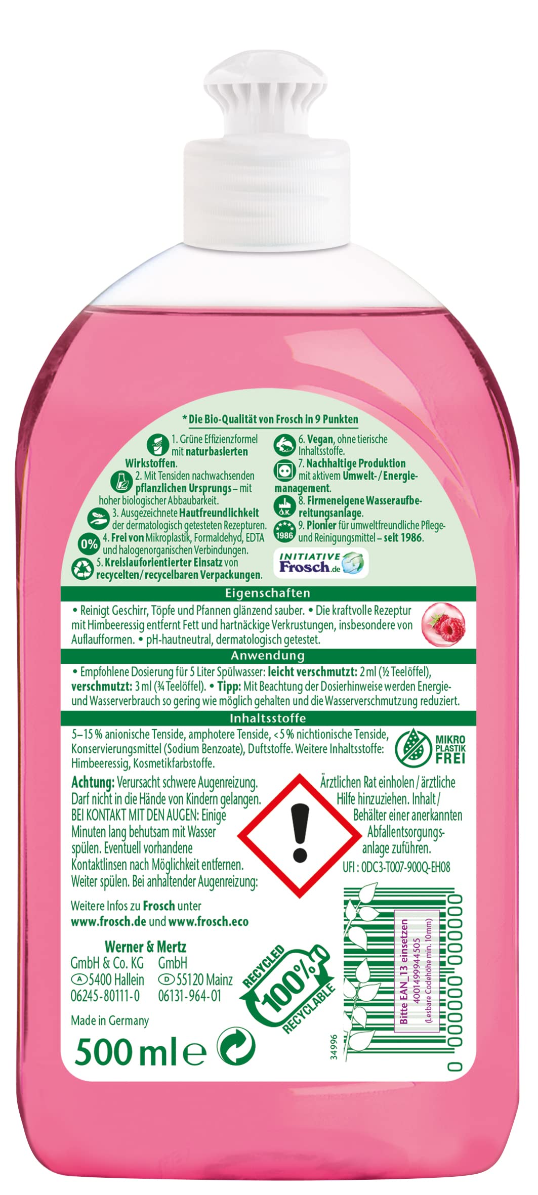 frosch-himbeer-sp-l-gel-sp-lmittel-500-ml-ph-hautneutral image 2