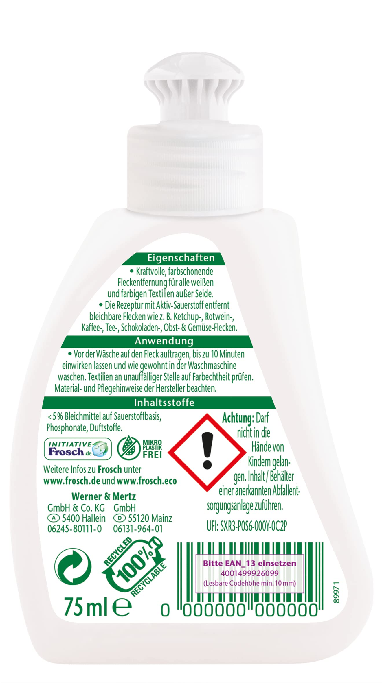 frosch-flecken-zwerg-fleckentferner-75ml-aktiv-sauerstoff-buntw-sche image 2