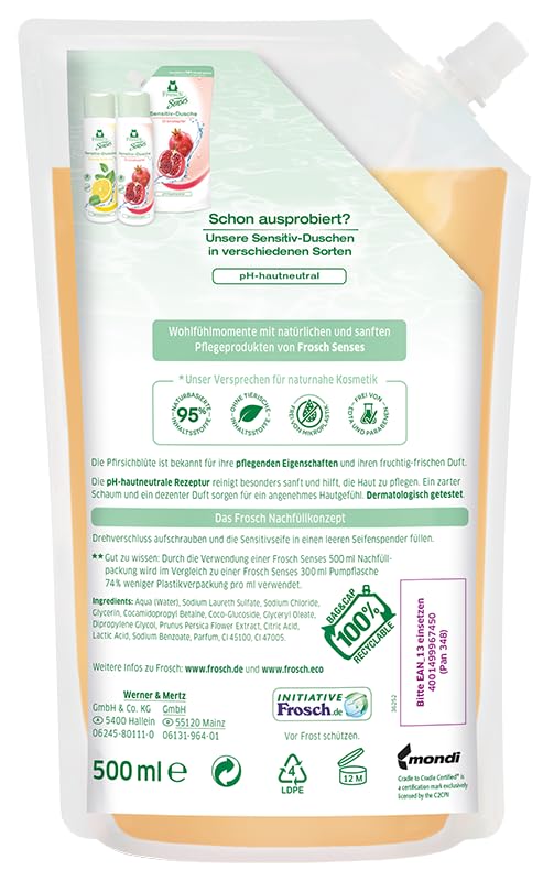 frosch-senses-sensitivseife-pfirsichbl-te-500-ml-vegan image 2