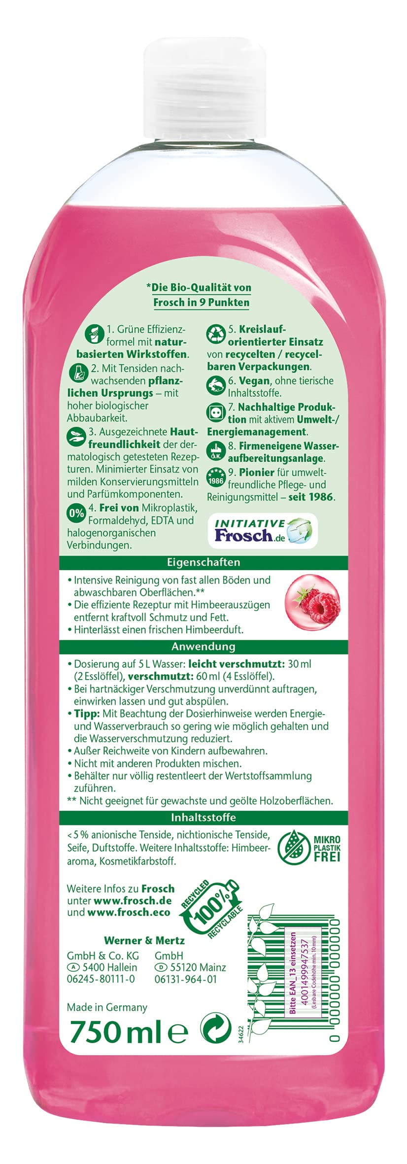 frosch-himbeer-universal-reiniger-750-ml-allzweckreiniger image 2