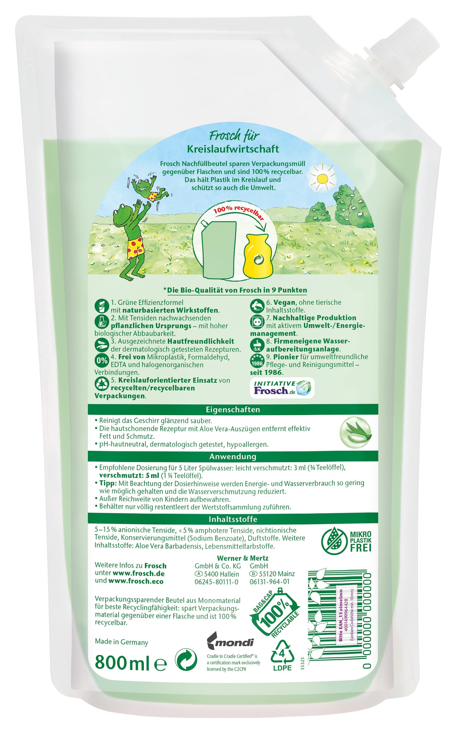 frosch-aloe-vera-sp-l-lotion-nachf-llbeutel-800ml image 2