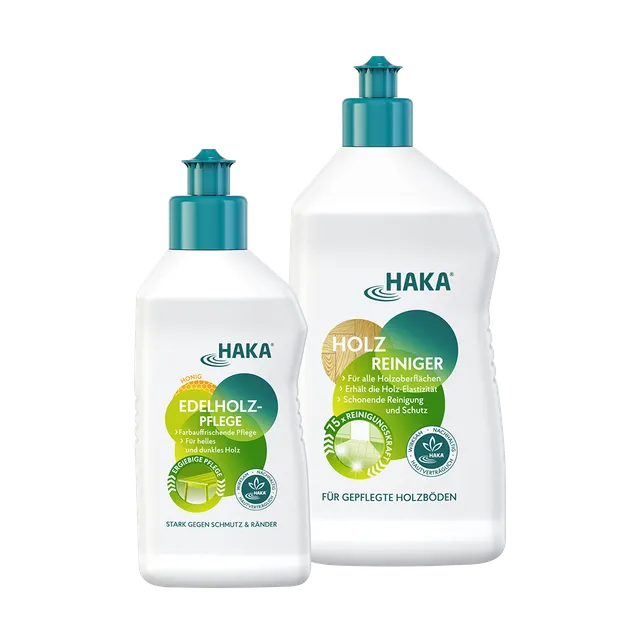 haka-neutralseife-holz-set-reiniger-750ml-pflege-250ml image 1