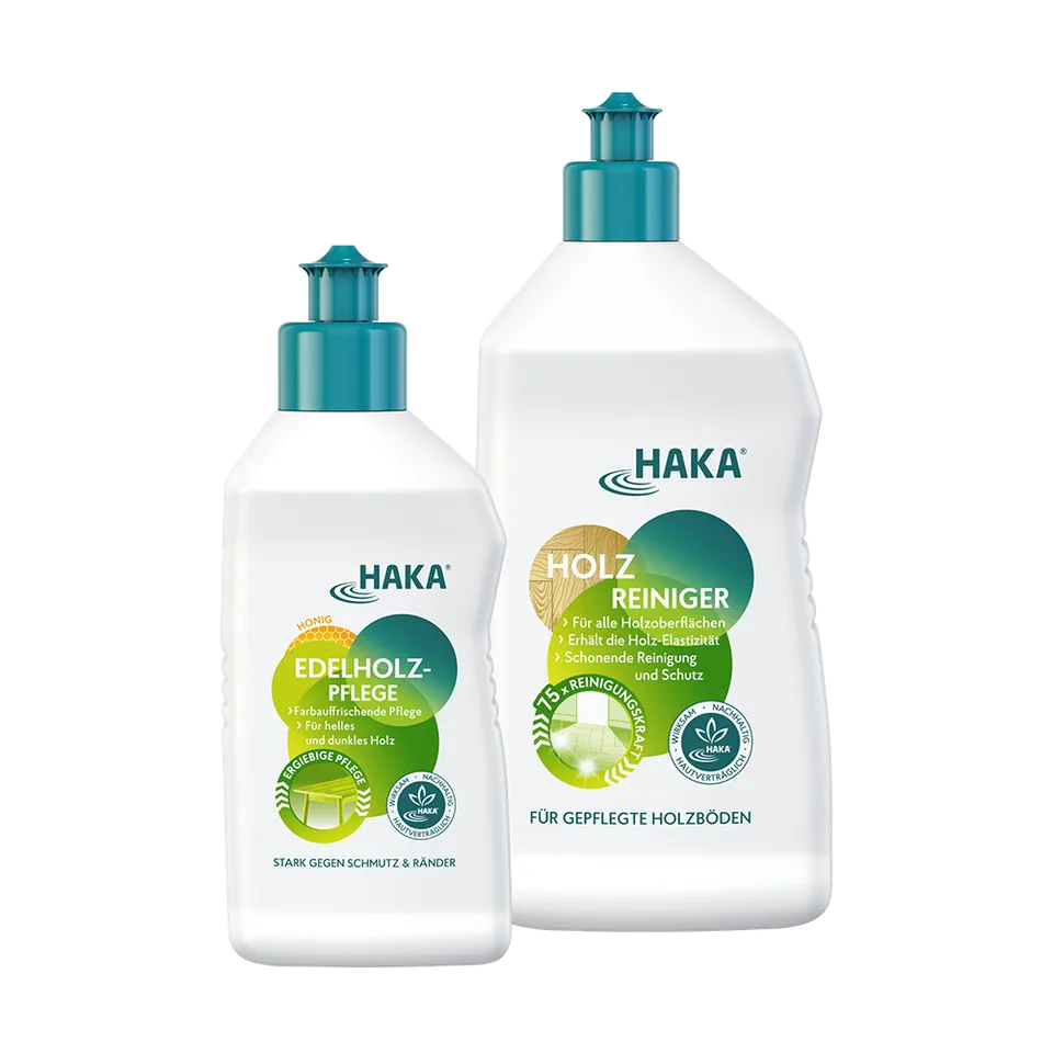 haka-neutralseife-holz-set-reiniger-750ml-pflege-250ml image 1