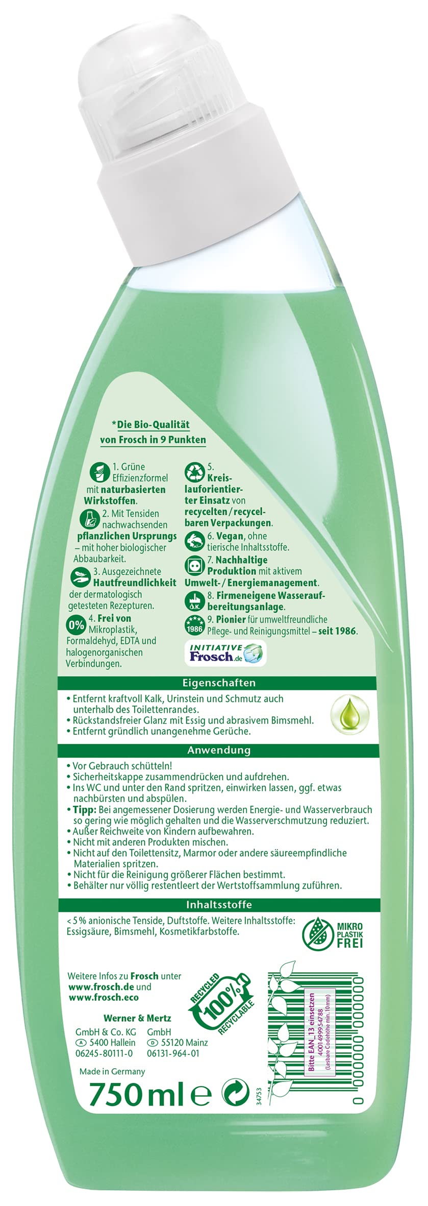 frosch-essig-wc-reiniger-toilettenreiniger-750-ml-kalk image 2