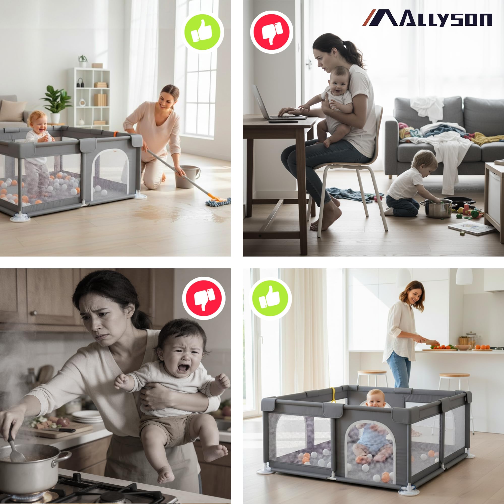 allyson-laufstall-laufgitter-baby-dunkelgrau-130x130-cm-matte image 8