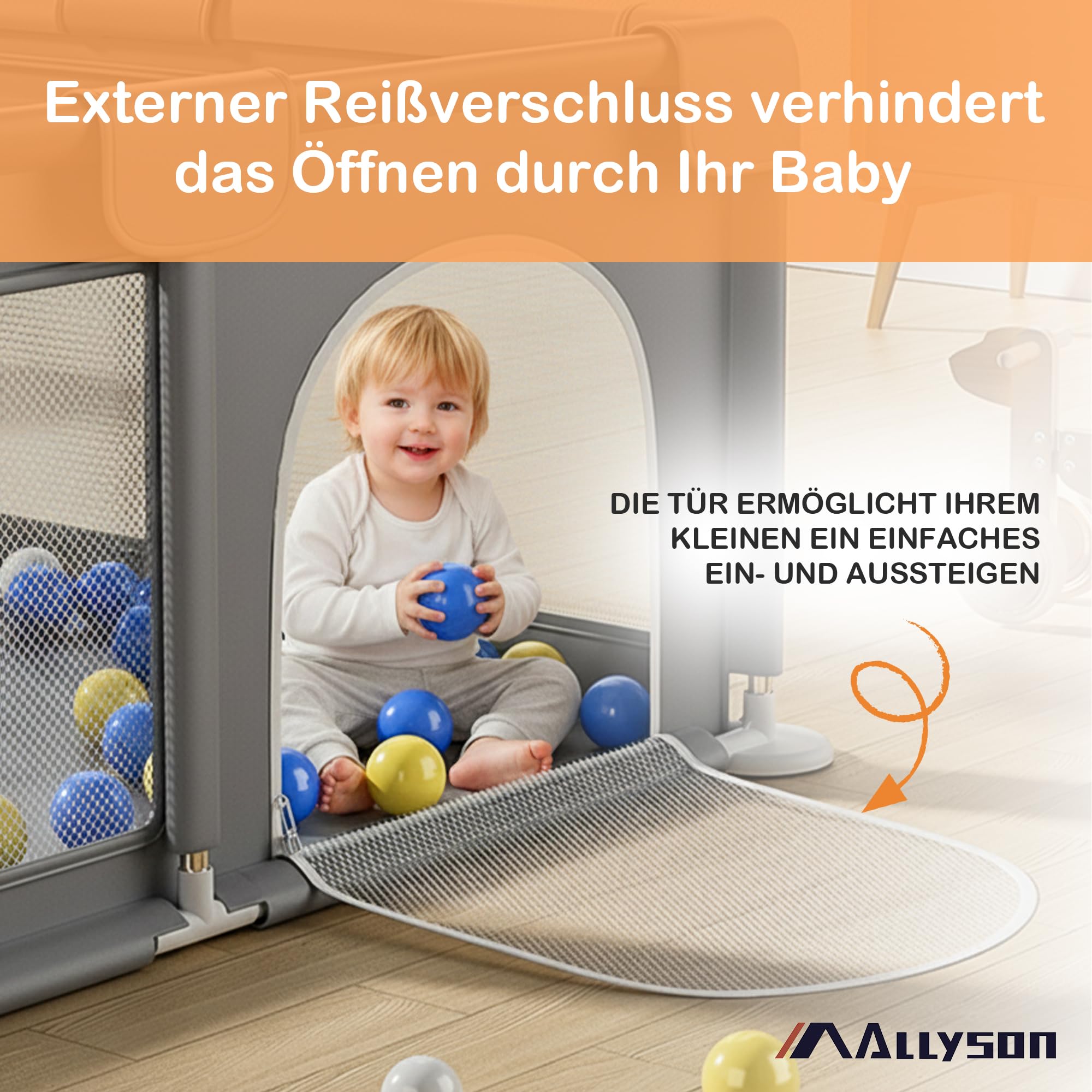 allyson-laufstall-laufgitter-baby-grau-130x130-cm-mit-matte image 6