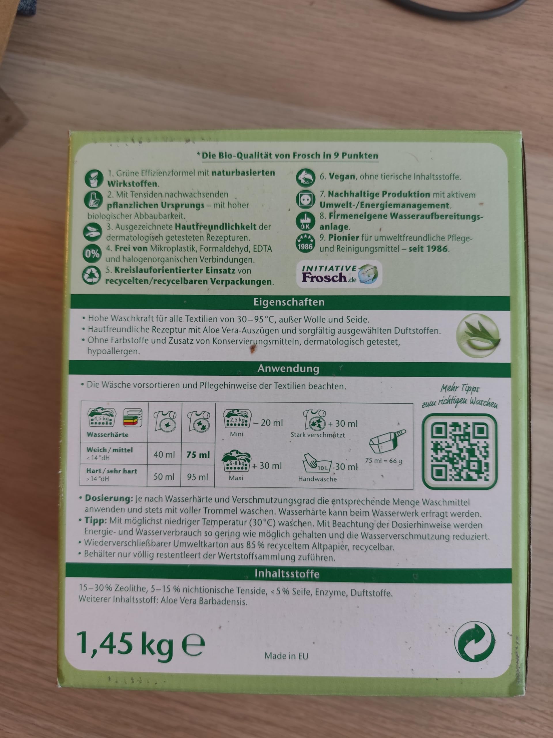 frosch-aloe-vera-sensitiv-waschpulver-1-45-kg-f-r-haut image 4