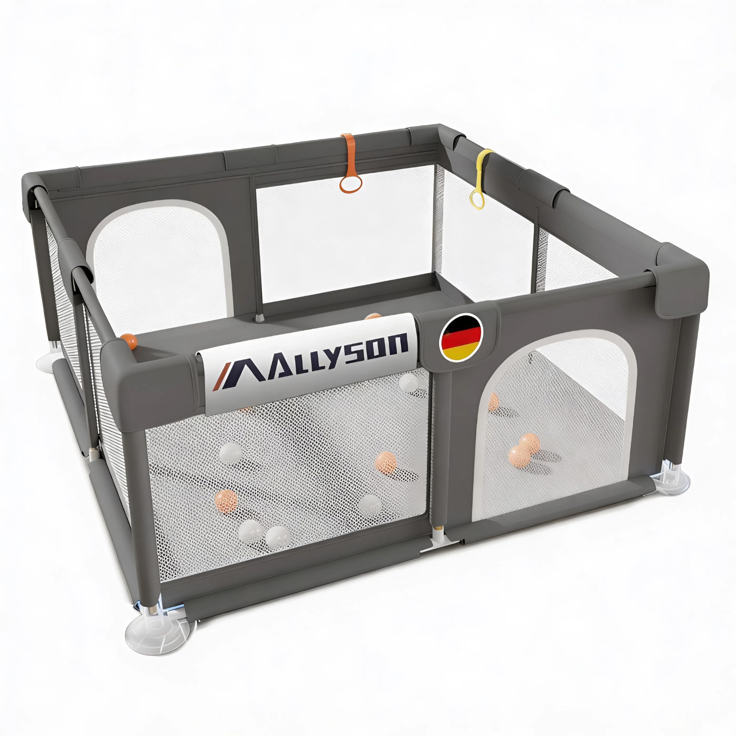 allyson-laufstall-laufgitter-baby-dunkelgrau-150x180-cm-matte image 1