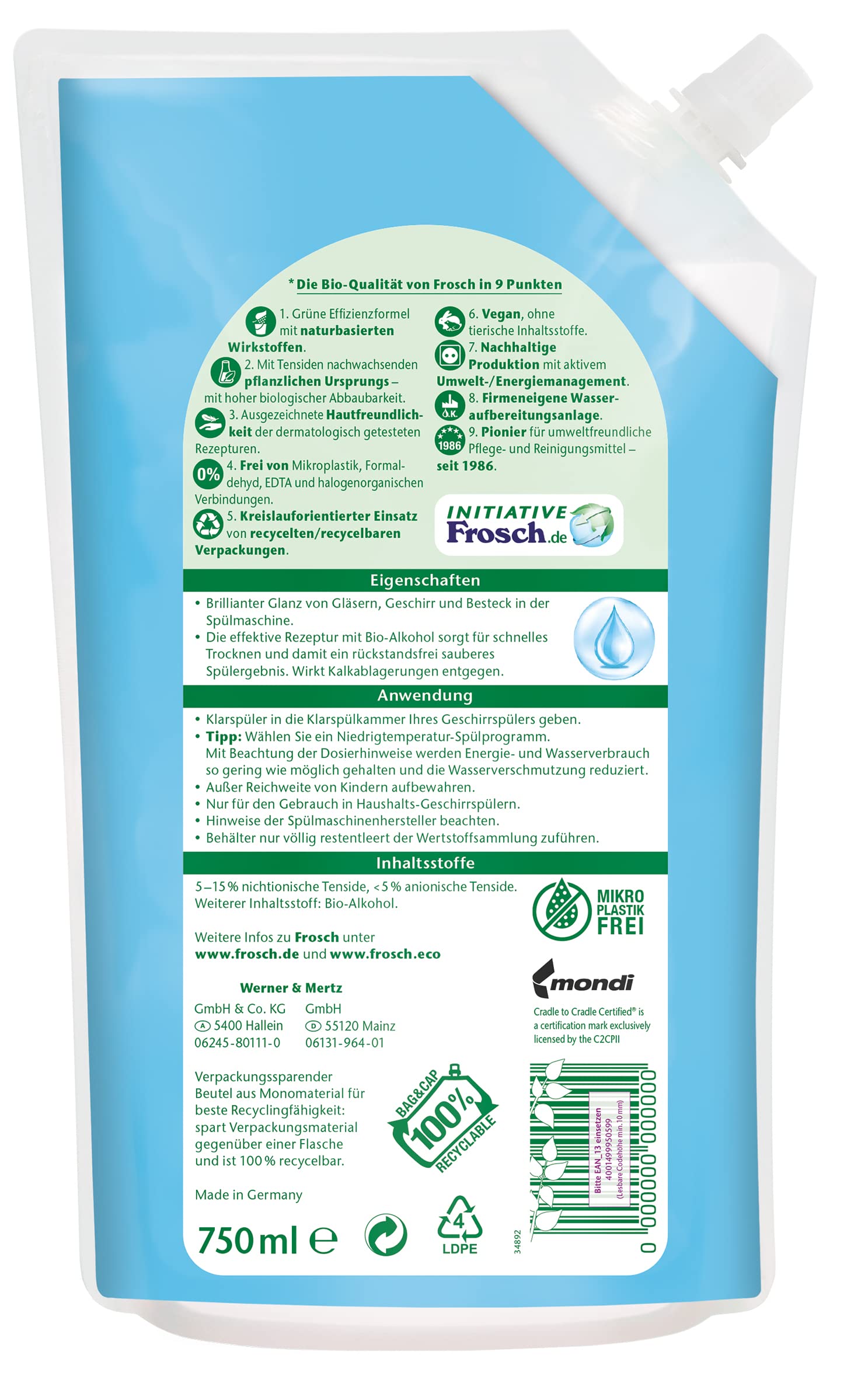 frosch-klarsp-ler-750-ml-bio-alkohol-streifenfrei image 2
