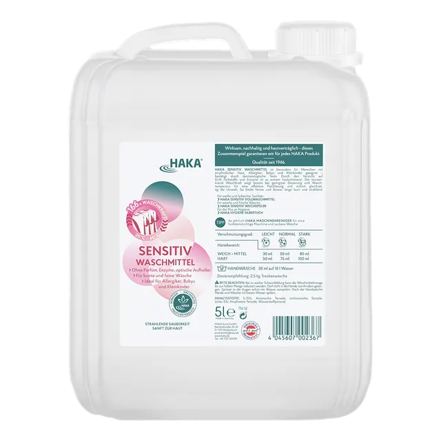 haka-sensitiv-waschmittel-5l-nachf-llkanister-166-wl-vegan image 1