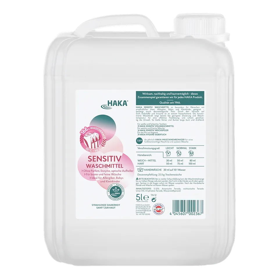 haka-sensitiv-waschmittel-5l-nachf-llkanister-166-wl-vegan image 1